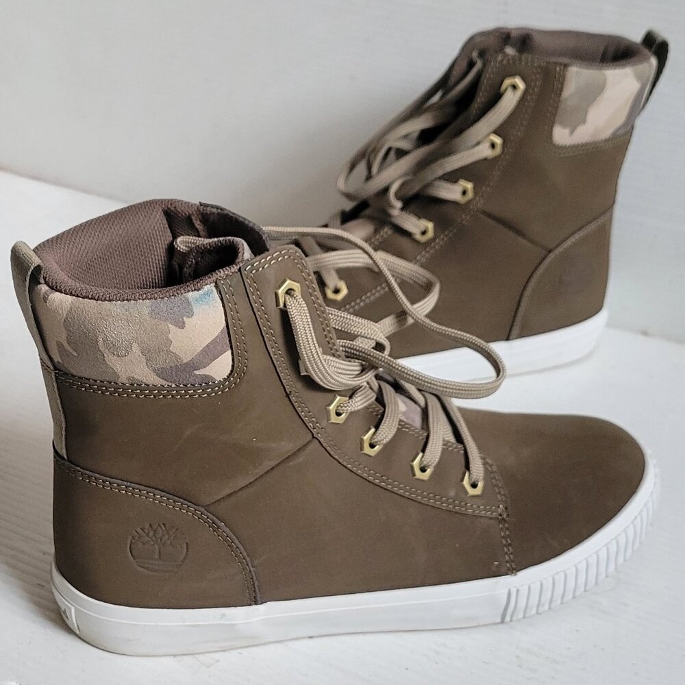 Timberland Skyla Bay 6" Tall Boots Premium Suede Leather Shoes Olive Green /Leaf